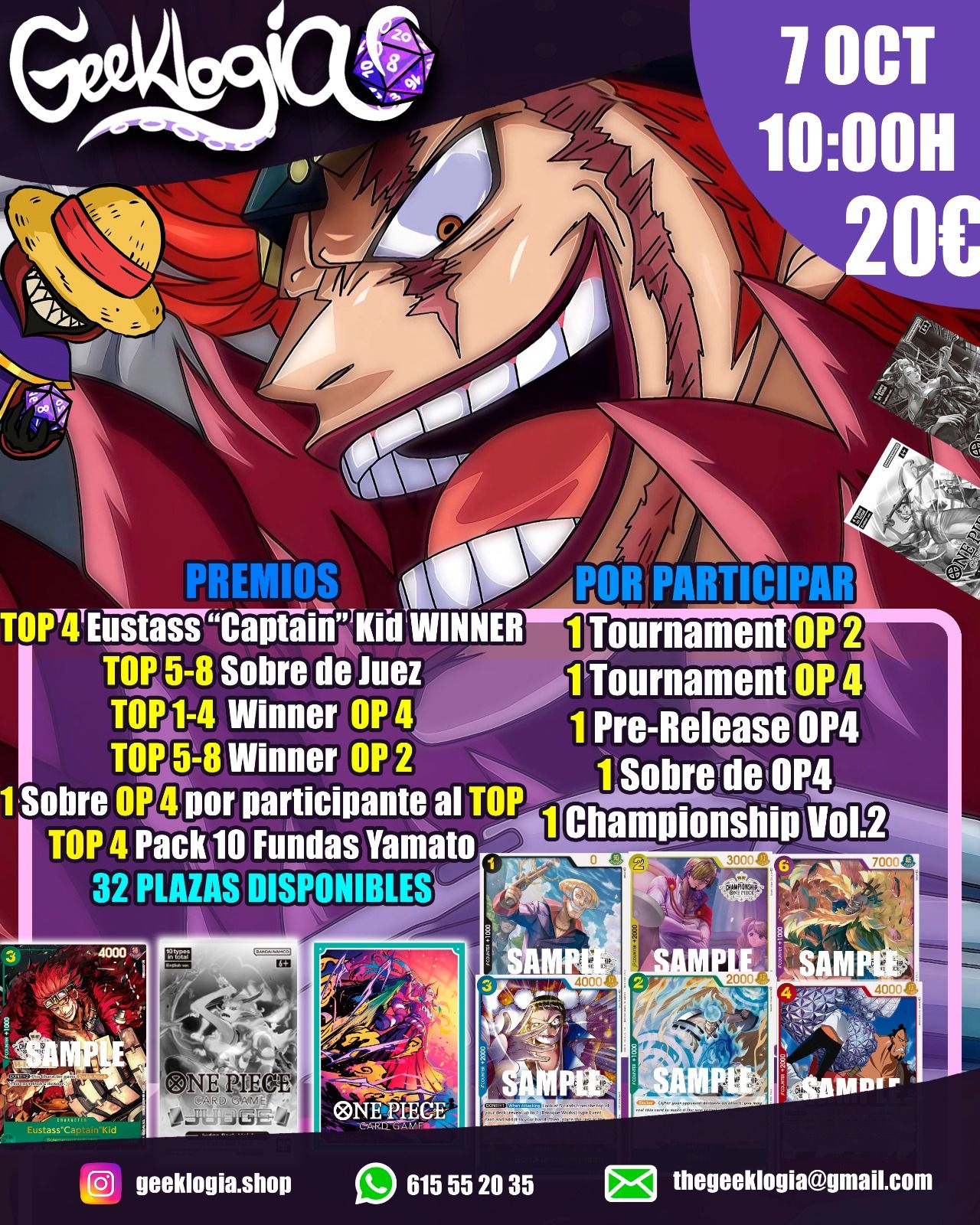 ONE PIECE - STORE CHAMPIONSHIP SÁBADO 7 OCTUBRE - 10 AM