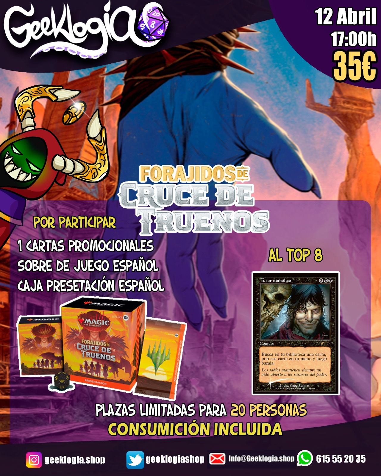 MTG- VIERNES DIA 12 DE ABRIL 17:00h - PRESENTACIÓN Forajidos de Cruce de Truenos